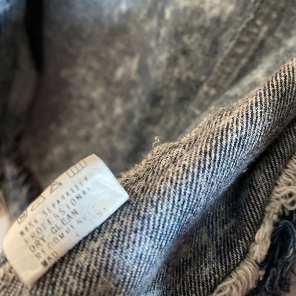 YaYa Club Stonewash Denim Jacket w/ Camouflage Print women's S jean retro boho - Picture 16 of 16